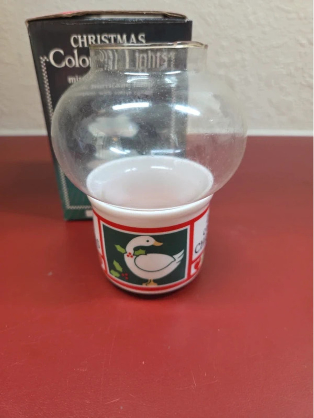 Vintage Christmas Colonial Mini Hurricane Lamp